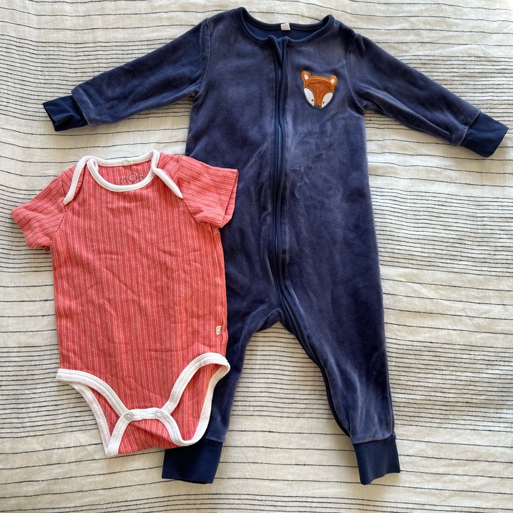 Mori Baby romper and bodysuit. Please read description.